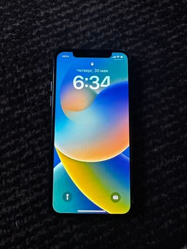 IPhone X, Б/у, 64 ГБ, Черный, Чехол, Защитное стекло, Коробка