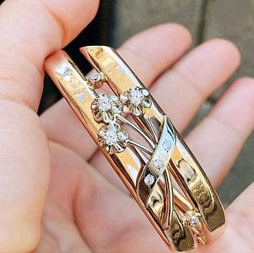 шикарное украшение: Женский браслет-кафф из металла теплого золотистого тона с — 2