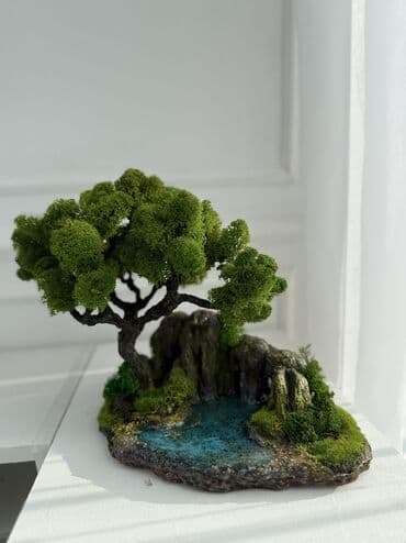 купить бязь для постельного белья в розницу: Мини-дерево Бонсай из живого стабилизированного мха 🌿 Уникальный — 1