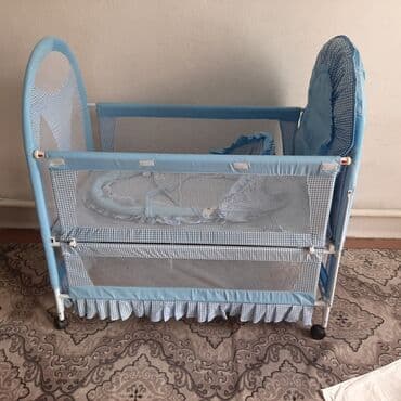 манеж детский фото цена: Продаю детский манеж каркас железо ножки на роликах — 1