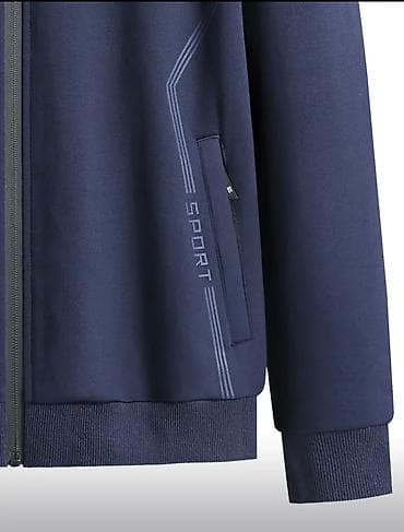 Толстовки: Мужской спортивный костюм, цвет темно-синий (набор: куртка на молнии + — 2