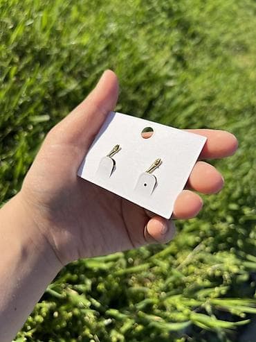 национальные платье: Серьги-пусеты Gulkina - Дизайн: мини-кольца/петельки с фактурной — 2