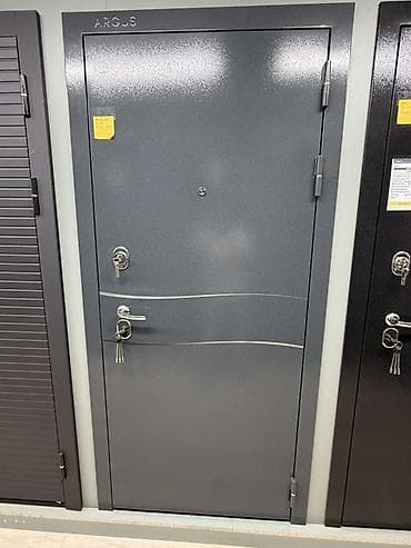 Двери для домов и квартир, Металлическая, Одностворчатая, Правосторонняя, цвет - Серый