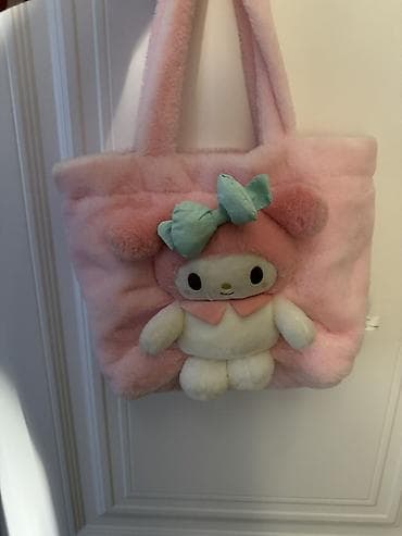 Сумки: Плюшевая сумка-тоут розового цвета с объемной мягкой игрушкой на — 3