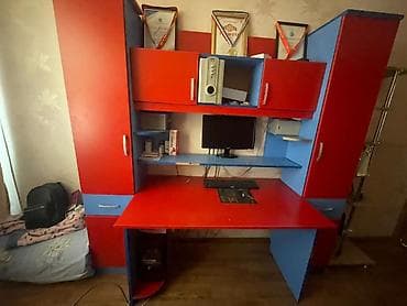 набор бокс: Детская гарнитура, Для девочки, Для мальчика, ДСП, цвет - Красный — 3