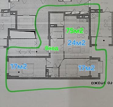 Недвижимость: 3 комнаты, 75 м², Элитка, 4 этаж, Готовая ПСО (под самоотделку) — 1