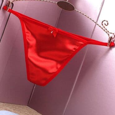 женские турси: Роскошные атласные стринги, трусики с низкой талией и бантом с — 4