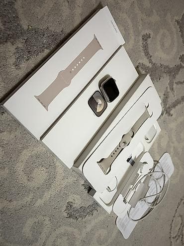 apple watch 5 цена в бишкеке: Apple Watch 9 41 mm silver Полный комплект : Зарядка коробка — 4