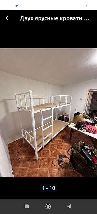 Двухъярусная кровать с металлическим каркасом и матрасом - Прочный — 7