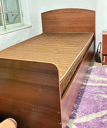 Односпальная кровать, С матрасом, длина - 200 см