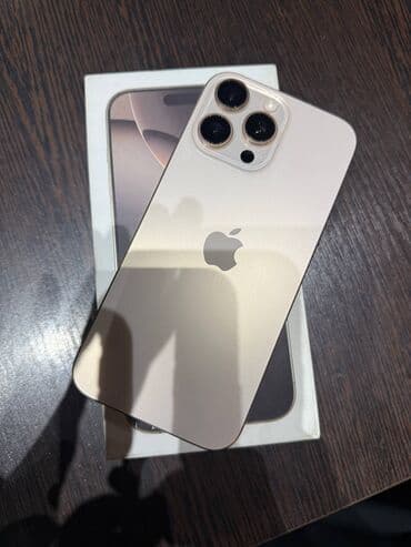 12 про макс цена бишкек бу: IPhone 16 Pro Max, Колдонулган, 256 ГБ, Desert Titanium, Коргоочу айнек, Куту, 91 % — 1