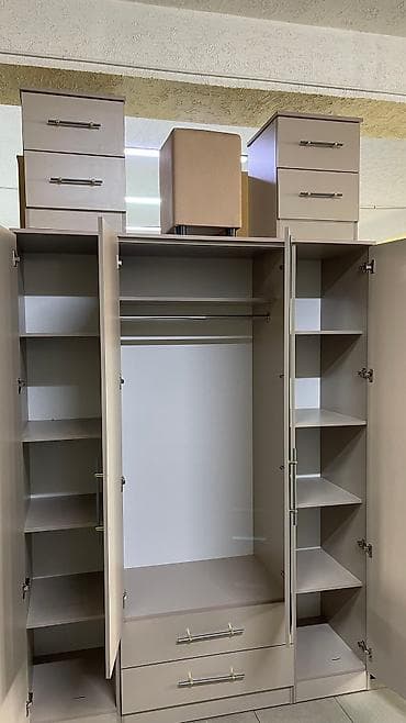 Уктоочу бөлмө гарнитурлары: Уктоочу бөлмө гарнитуру, Жаңы, Эки кишилик керебет, Шкаф, Комод, ДСП, Акысыз жеткирүү — 2