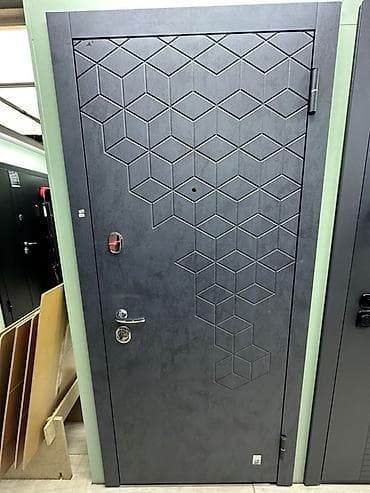 кафель плиты: Двери для домов и квартир, Металлическая, В стиле хай-тек, цвет - Серый — 1