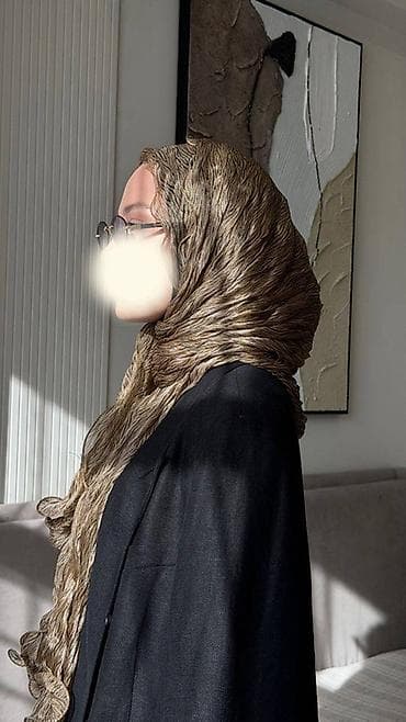 шарф мужской: Плиссированный женский хиджаб-шарф - Материал: легкая струящаяся — 3