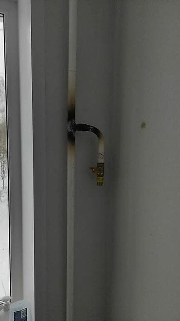 установка печи: Газификация, Монтаж газопровода — 2