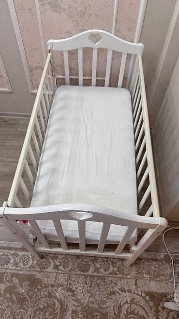 Балдар дүйнөсү: Продаю детскую кроватку с качающимся маятником, состояние новое — 5
