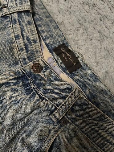 Мужская одежда: Джинсы Balenciaga Unisex с камуфляжными вставками - Модель: широкие — 3