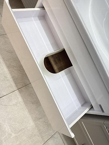 Тумбы и подставки для телевизора: Тумба для ванны, С раковиной, Другой материал, цвет - Белый — 3