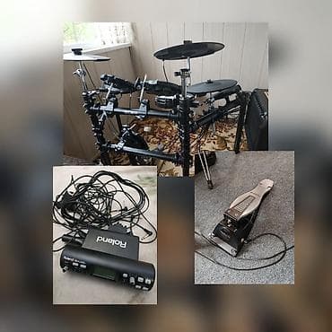 электронный барабан: Ударная установка "Lemon" с модулем "Roland TD-4" + коса. И с педалью — 1