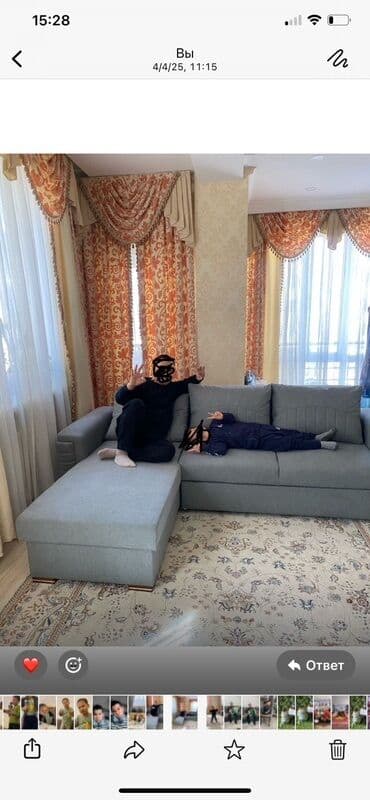 длинные диваны: Угловой диван с шкафом длина 3 серого цвета с прямоугольным шезлонгом — 1