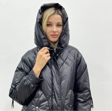 спортивное оборудование: Пуховик, По колено, Оверсайз, L — 3