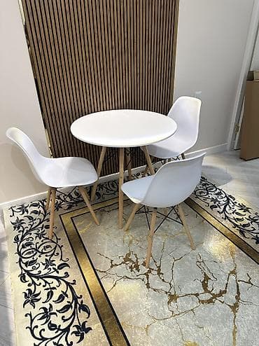 foldable table: Кухонный стол и стул, цвет - Белый — 2