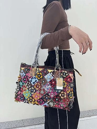 косметичку: Большая женская сумка-шоппер с ярким пэчворк-дизайном - Формат — 10