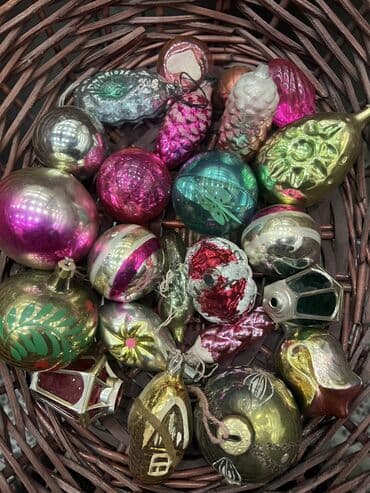 шкатулки деревянные: СССР ВРЕМЕН. Игрушки Набор ёлочных игрушек в винтажном стиле — 2