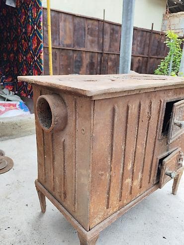 мока высокого давления: Чугунная дровяная плита-печь (буржуйка) с варочной поверхностью — 3