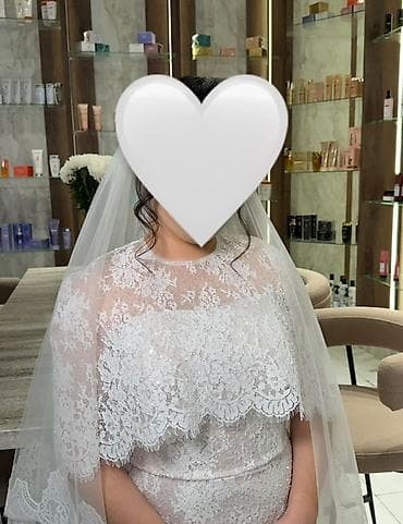 Личные вещи: Свадебное платье, M, Со шлейфом, Фатин, А-силуэт, Кружево, Новый — 5