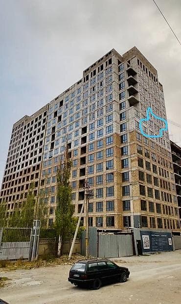 Кыймылсыз мүлк: 1 бөлмө, 44 м², Элитка, 9 кабат, ПСО (өзү оңдоп түзөтүп бүтүү үчүн) — 1