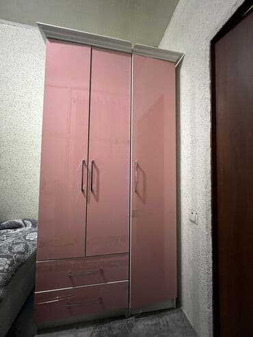 детская кровать шкаф стол в одном: Спальный гарнитур, Односпальная кровать, Шкаф, МДФ, цвет - Розовый — 6