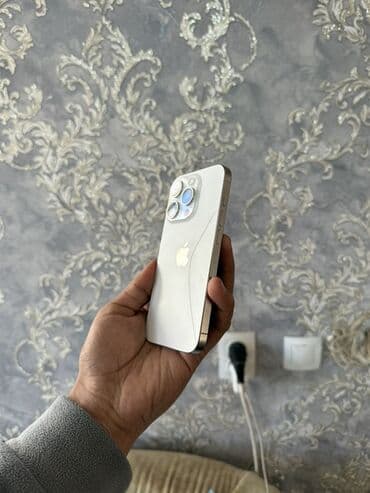 11 нот про: IPhone 15 Pro, Б/у, 128 ГБ, Белый, Защитное стекло, 86 % — 1
