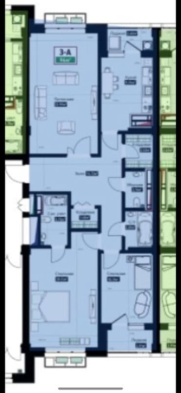 срочно срочно продаю: 3 комнаты, 105 м², 4 этаж — 1