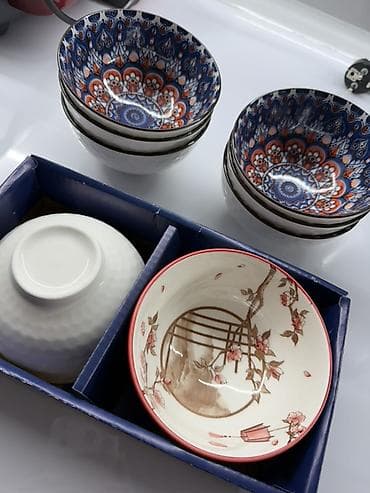 чашки для супа: Набор керамических пиал Sigma Houseware. Состав: - 6 пиал с ярким — 2