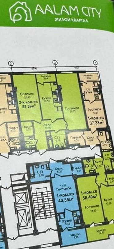 прод квартира: 2 комнаты, 85 м², Элитка, 15 этаж, Готовая ПСО (под самоотделку) — 3