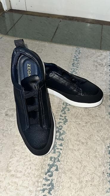 Кроссовки Zegna (логотип на стельке). - Цвет: темно-синий/черный