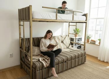 раскройный стол купить бу: Прямой диван, Б/у, Трехместный — 1