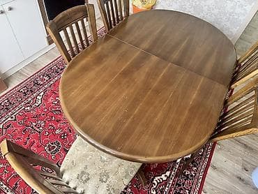 стол для кухнии: Кухонный стол и стул, Б/у, Самовывоз, цвет - Коричневый — 1