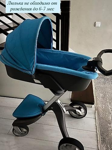 Детский мир: Коляска, Stokke, цвет - Голубой, Б/у, Самовывоз — 3