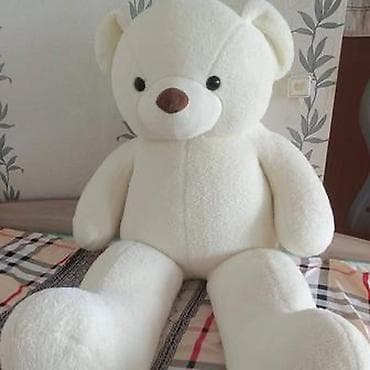 Большой плюшевый мишка белого цвета. - Размер: очень крупный