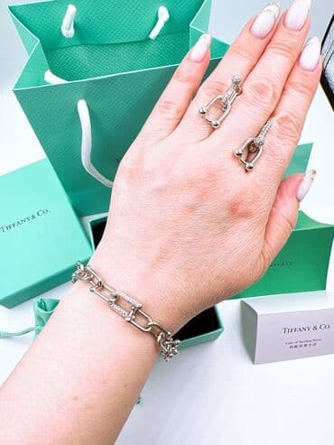 набор пандора: Комплект Тиффани, серьги и браслет, СЕРЕБРО 925 — 3