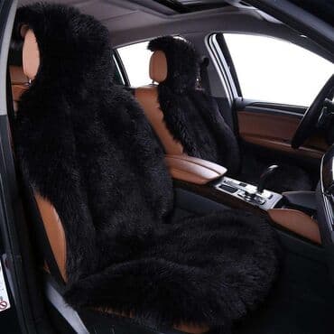 Чехлы Меховые, С подушкой, цвет - Черный, Новый, Самовывоз, Платная доставка