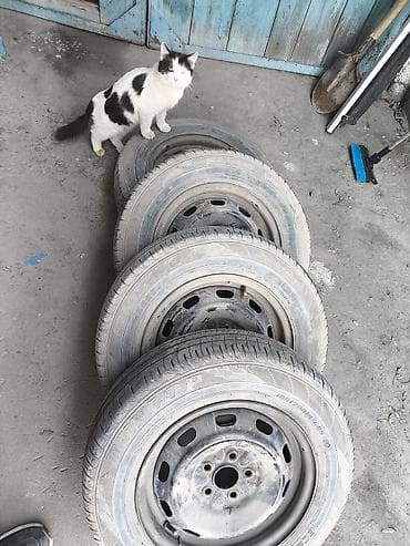 Дөңгөлөктөр монтажда 185 / 70 / R 14, Жай, Колдонулган, Комплект, Жеңил унаалар, Темир, тешиктери - 5