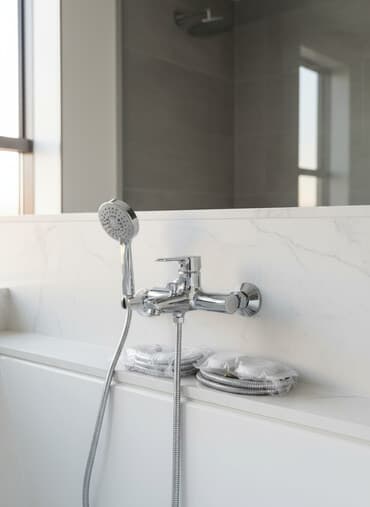 Хромированный смеситель для ванной, разработанный для настенного