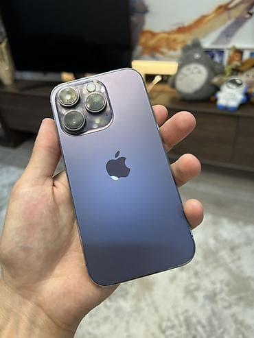 IPhone 14 Pro, Б/у, 256 ГБ, Deep Purple, Коробка, Защитное стекло, Чехол