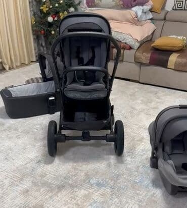 дождевик на коляску: Коляска, цвет - Черный, Б/у — 3