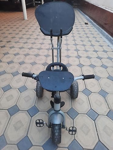 Детские велосипеды: Детский трехколесный велосипед с родительской ручкой и козырьком от — 2