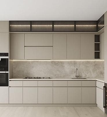 кухуный угалог: Кухни в современном минималистичном стиле - Прямые и Г‑образные — 5