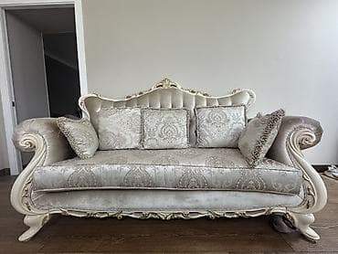 Зал үчүн гарнитуралар: Зал үчүн гарнитур, Диван, Кездеме, түсү - Саргыч боз — 8